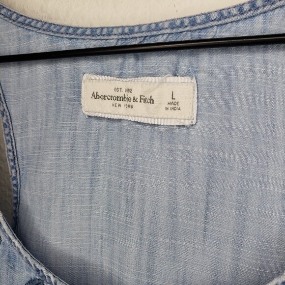 Abercrombie & Fitch Women's L Denim Embroidered Tank Top - Picture 7 of 7